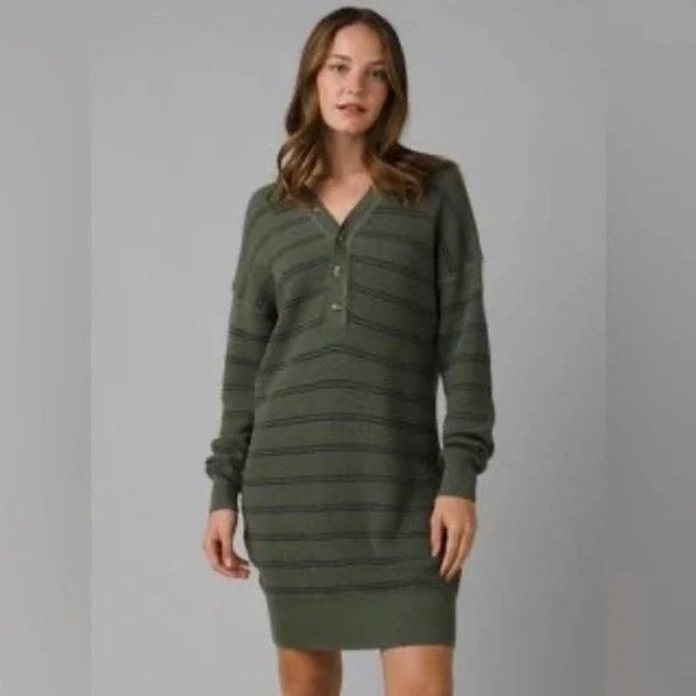 Prana Milani Henley Sweater Dress Large New